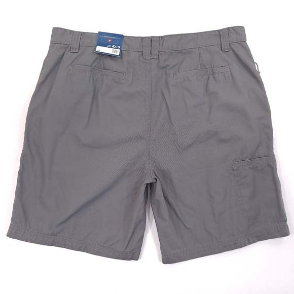 Saddlebred Men's Canvas Shorts Zip Pockets Chimney Gray 100% Cotton - Size 40/9 - Picture 2 of 9